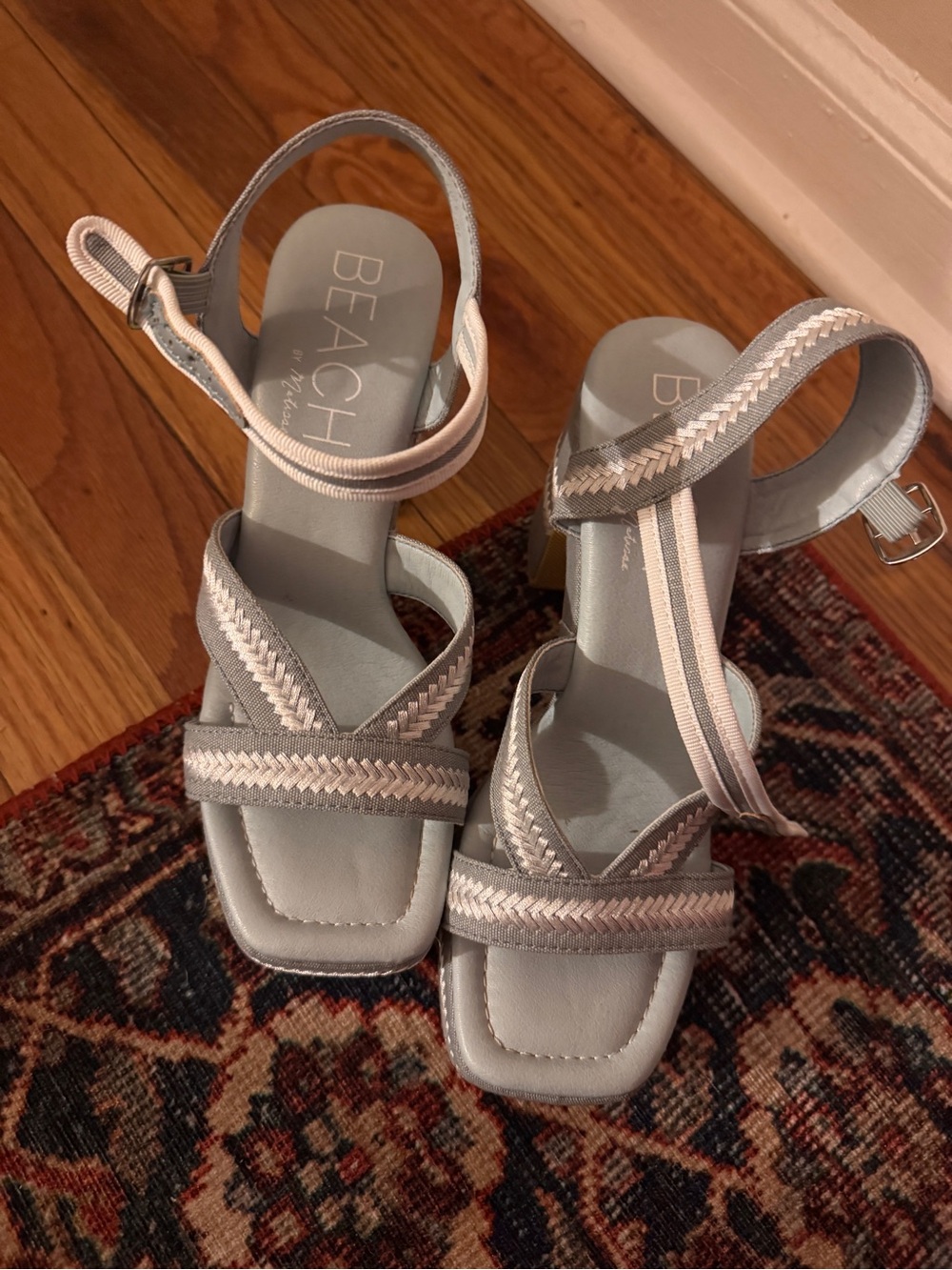 Beach by Matisse Pale Blue Braided Strap Sandals